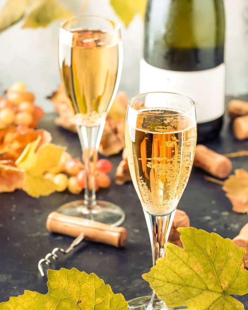 champagne wine in glass background autumn still li DCH4GMZ 2